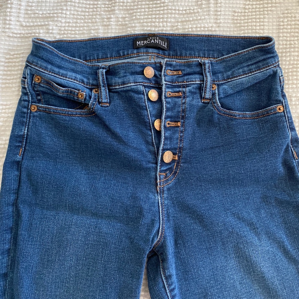 J Crew high waisted button front jean skinny  28